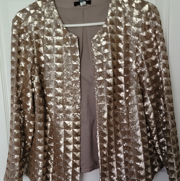 Alfani Sequin Metallic Cava Jacket Size Medium  - Picture 1 of 3